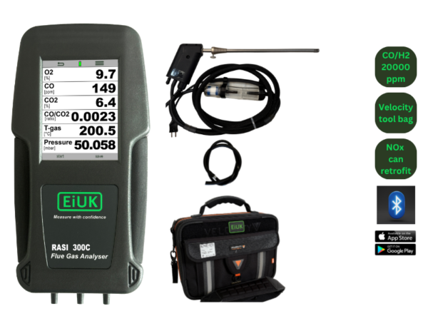 RASI300C-KIT-01  Flue Gas Analyser bluetooth KIT for commercial installations