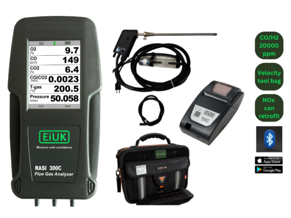 RASI300C-KIT-02 - Flue Gas Analyser bluetooth & Printer kit for commercial installations